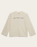 CHIEF IMAGINATION OFFICER Organik pamuk Uzun Kollu Krem T-Shirt Nº03