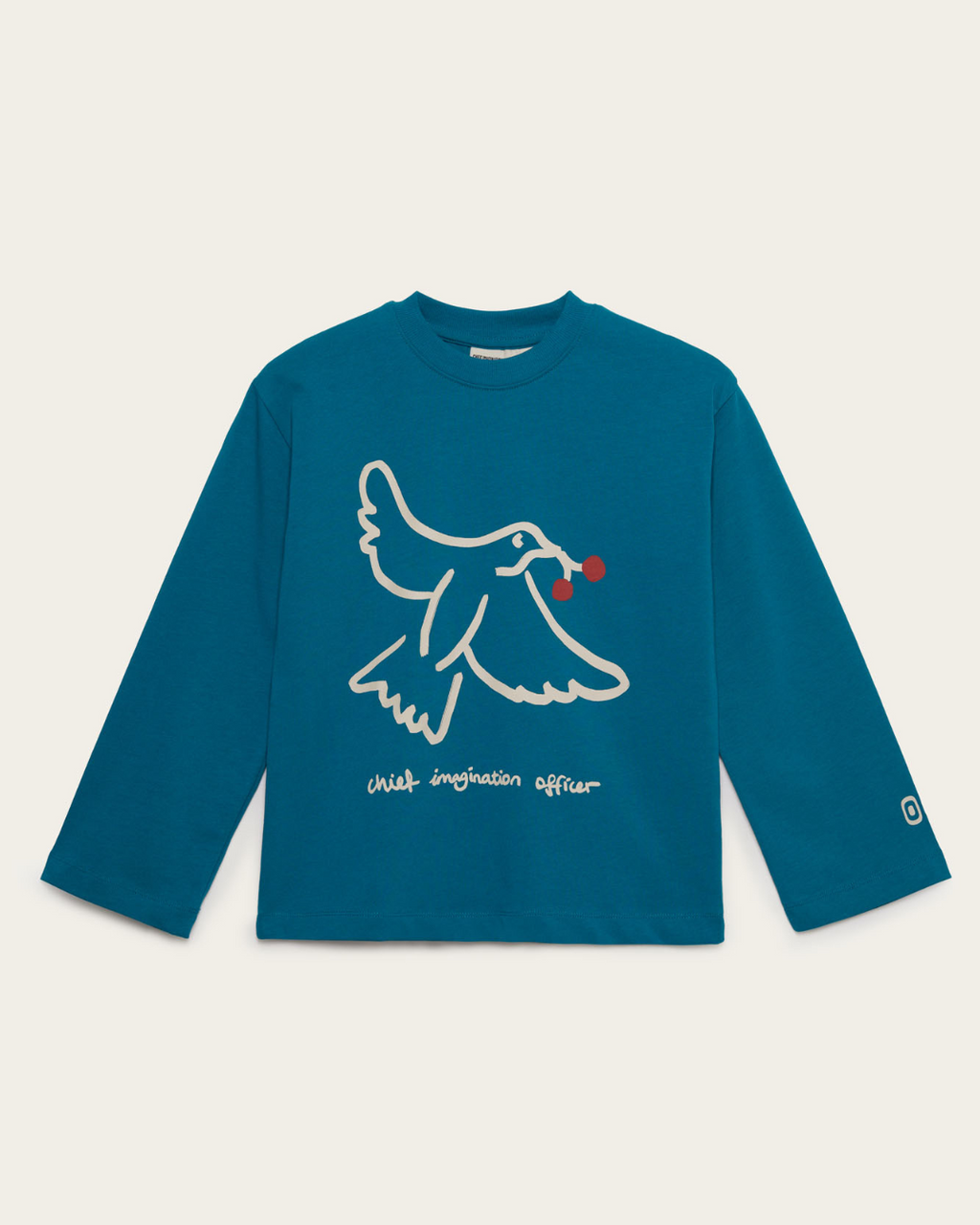 CHIEF IMAGINATION OFFICER Organik pamuk Uzun Kollu Mavi T-Shirt Nº03