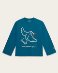 CHIEF IMAGINATION OFFICER Organik pamuk Uzun Kollu Mavi T-Shirt Nº03