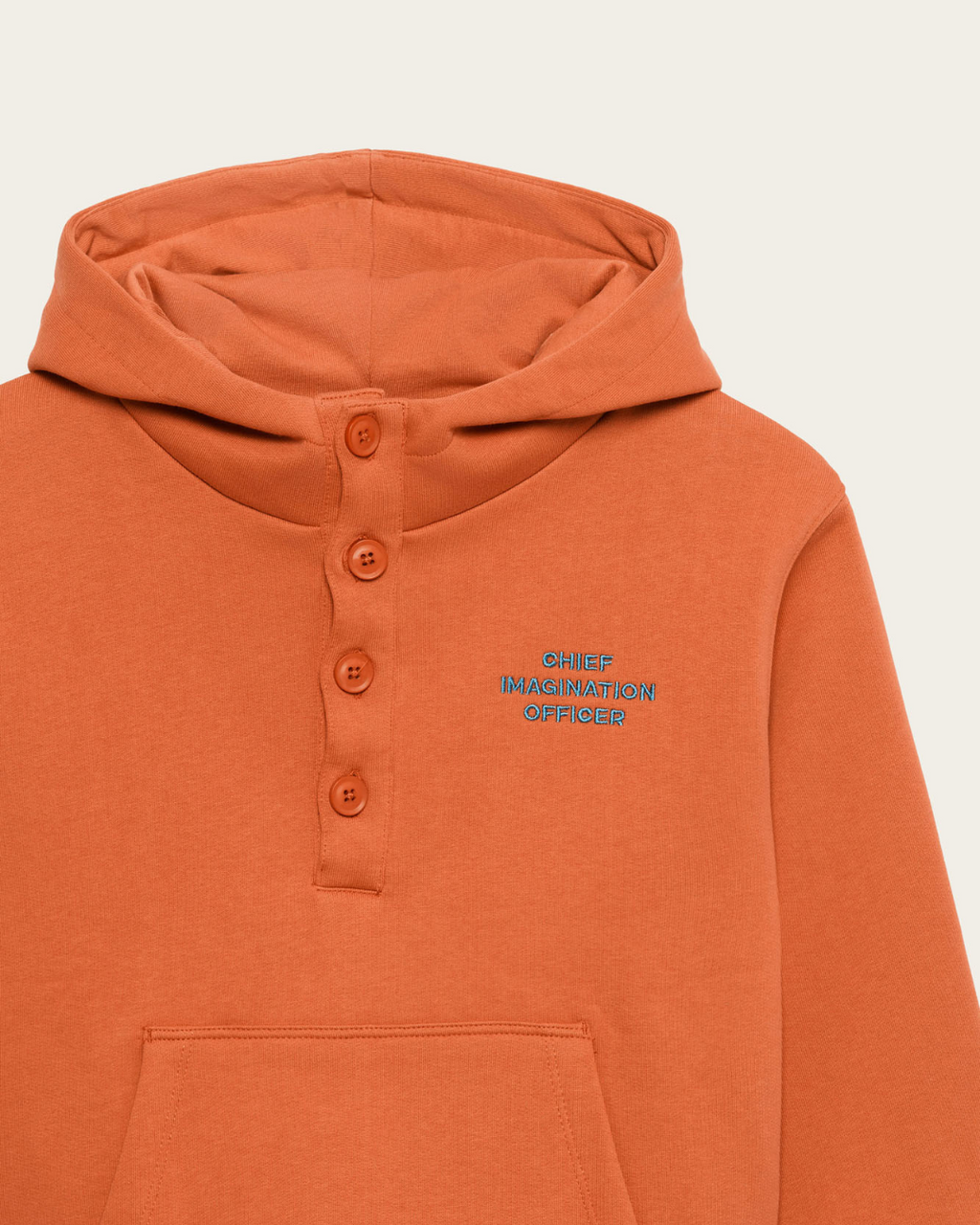 CHIEF IMAGINATION OFFICER Organik pamuk Turuncu Kapüşonlu Hoodie Nº02