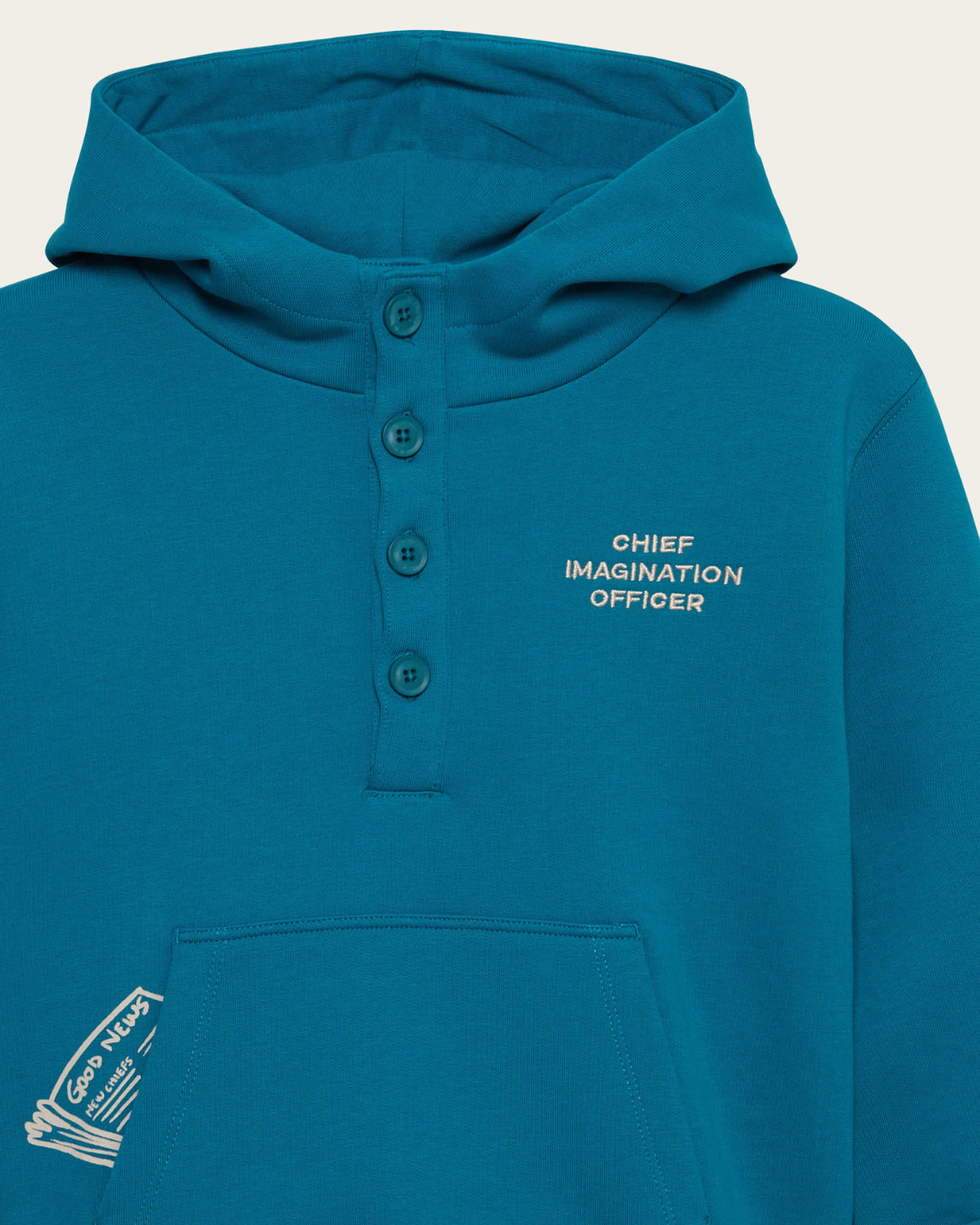 CHIEF IMAGINATION OFFICER Organik pamuk Mavi Kapüşonlu Hoodie Nº02