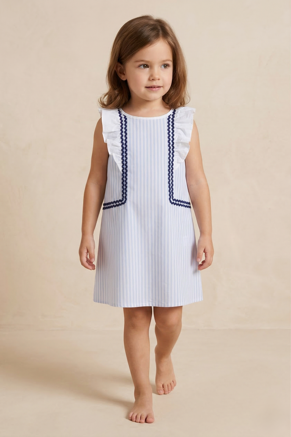 EVERE KIDS Amélie Kolsuz Kumaş Çizgili Elbise