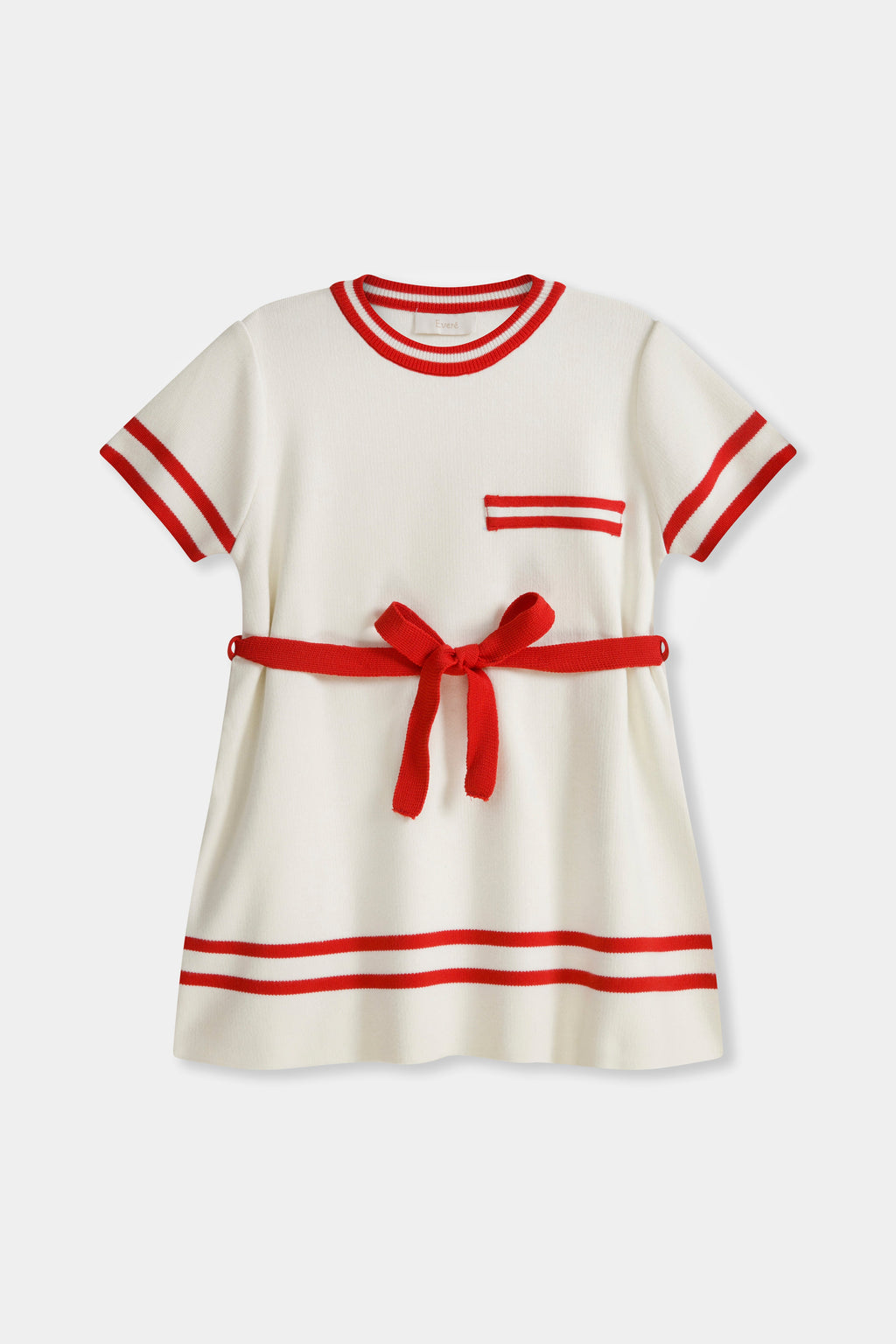 EVERE KIDS Etek Ucu Kol Ucu Çizgili Elbise: Cherry Racer ve Navy Dash