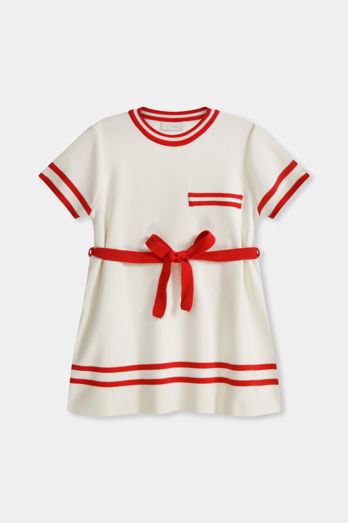 EVERE KIDS Etek Ucu Kol Ucu Çizgili Elbise: Cherry Racer ve Navy Dash